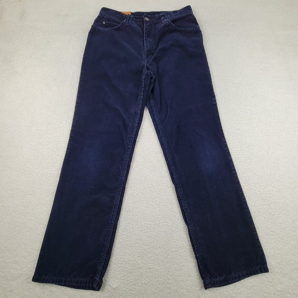 Mc Corduroy Pants Mens 29x29 Blue Straight Leg Zip Fly Retro Classic Vintage 90s - Picture 1 of 9